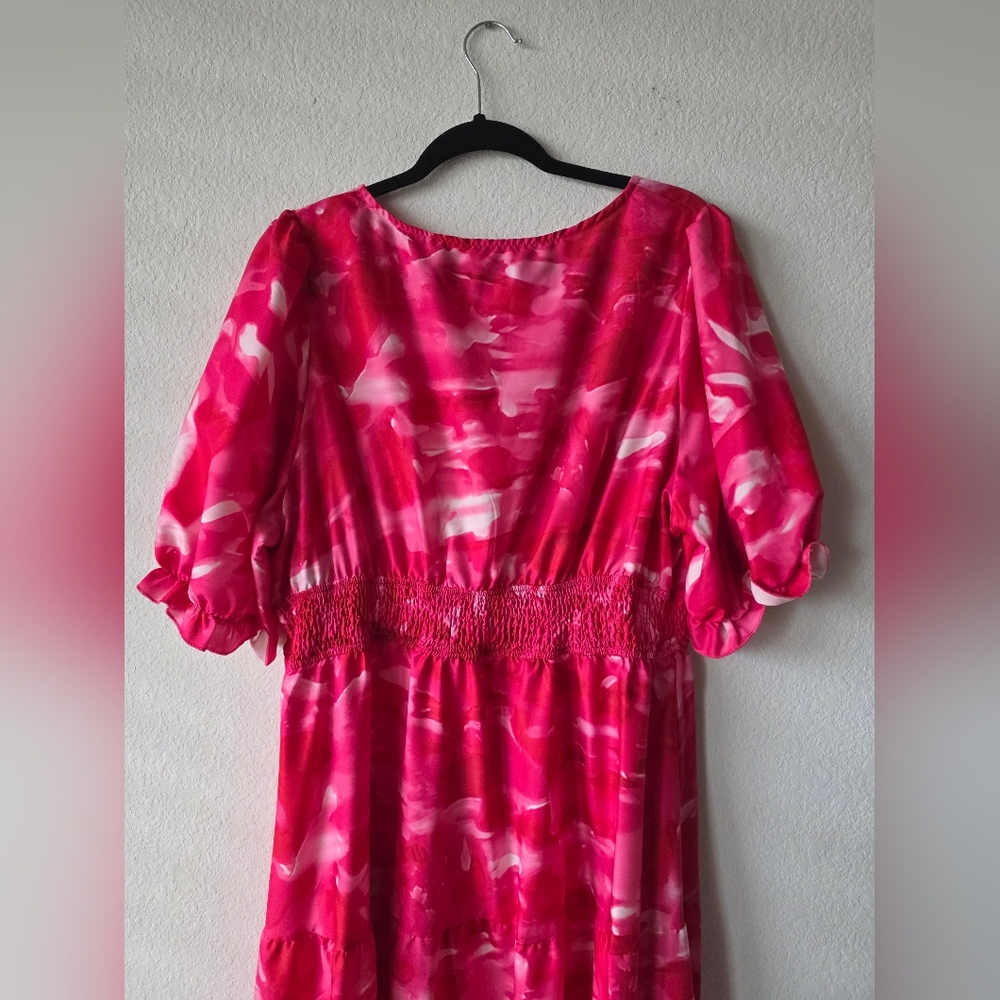 SHEIN Curve Plus Vibrant Pink Valentine Maxi Dress - Picture 6 of 11